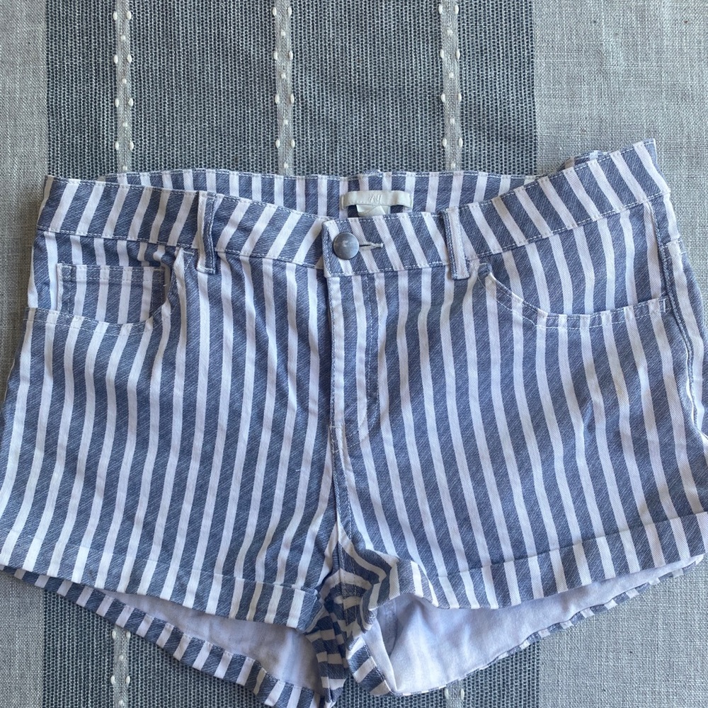 H&M Blue and White High Waist Women’s Shorts